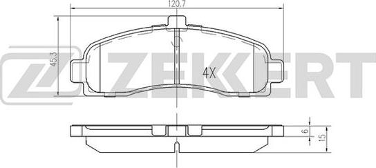 Zekkert BS-2154 - Bremžu uzliku kompl., Disku bremzes autodraugiem.lv