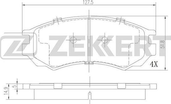 Zekkert BS-2153 - Bremžu uzliku kompl., Disku bremzes autodraugiem.lv