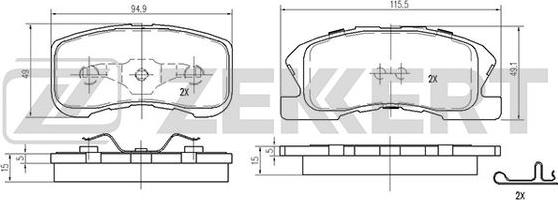 Zekkert BS-2103 - Bremžu uzliku kompl., Disku bremzes autodraugiem.lv