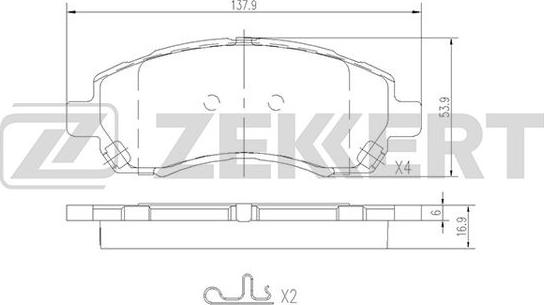 Zekkert BS-2134 - Bremžu uzliku kompl., Disku bremzes autodraugiem.lv