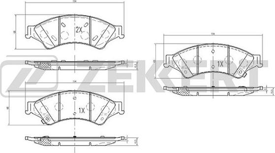 Zekkert BS-2127 - Bremžu uzliku kompl., Disku bremzes autodraugiem.lv