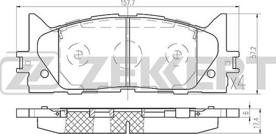 Zekkert BS-2804 - Bremžu uzliku kompl., Disku bremzes autodraugiem.lv