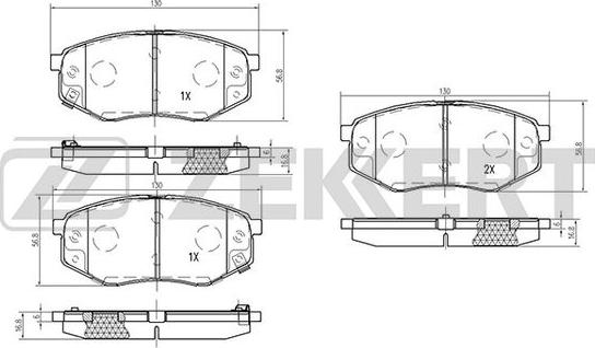 Zekkert BS-2815 - Bremžu uzliku kompl., Disku bremzes autodraugiem.lv