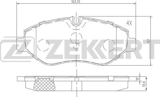 Zekkert BS-2823 - Bremžu uzliku kompl., Disku bremzes autodraugiem.lv