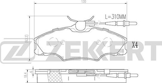 Zekkert BS-2878 - Bremžu uzliku kompl., Disku bremzes autodraugiem.lv