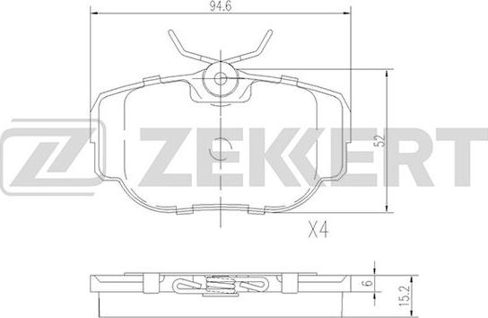 Zekkert BS-2380 - Bremžu uzliku kompl., Disku bremzes autodraugiem.lv