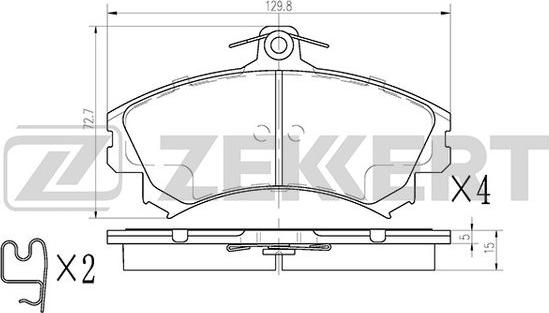 Zekkert BS-2229 - Bremžu uzliku kompl., Disku bremzes autodraugiem.lv