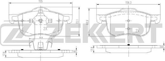 Zekkert BS-2760 - Bremžu uzliku kompl., Disku bremzes autodraugiem.lv