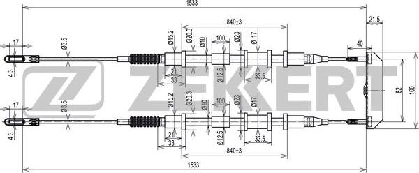 Zekkert BZ-1310 - Trose, Stāvbremžu sistēma autodraugiem.lv