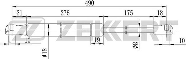 Zekkert GF-1598 - Gāzes atspere, Motora pārsegs autodraugiem.lv