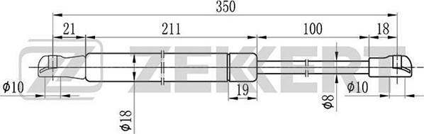 Zekkert GF-1572 - Gāzes atspere, Bagāžas / Kravas nodalījuma vāks autodraugiem.lv