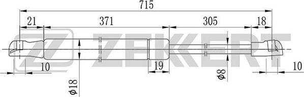 Zekkert GF-1650 - Gāzes atspere, Motora pārsegs autodraugiem.lv