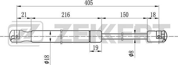 Zekkert GF-1605 - Gāzes atspere, Bagāžas / Kravas nodalījuma vāks autodraugiem.lv