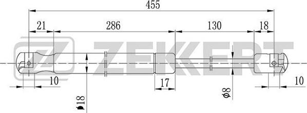 Zekkert GF-1093 - Gāzes atspere, Bagāžas / Kravas nodalījuma vāks autodraugiem.lv