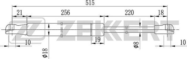 Zekkert GF-1032 - Gāzes atspere, Bagāžas / Kravas nodalījuma vāks autodraugiem.lv