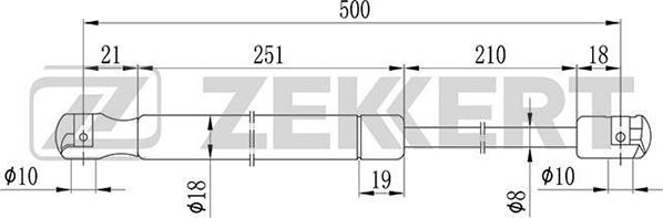 Zekkert GF-1021 - Gāzes atspere, Bagāžas / Kravas nodalījuma vāks autodraugiem.lv