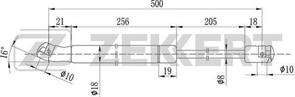 Zekkert GF-1074 - Gāzes atspere, Bagāžas / Kravas nodalījuma vāks autodraugiem.lv