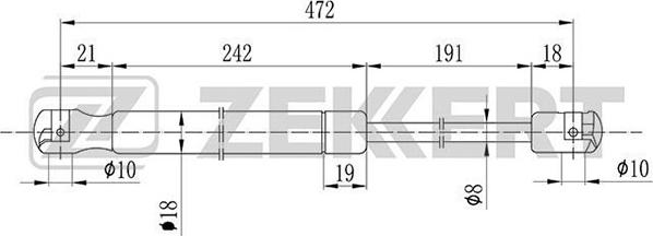 Zekkert GF-1114 - Gāzes atspere, Bagāžas / Kravas nodalījuma vāks autodraugiem.lv