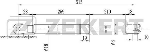 Zekkert GF-1339 - Gāzes atspere, Motora pārsegs autodraugiem.lv