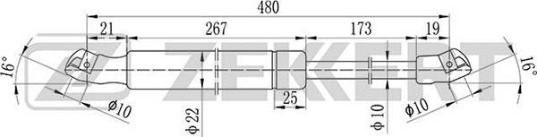 Zekkert GF-1705 - Gāzes atspere, Bagāžas / Kravas nodalījuma vāks autodraugiem.lv