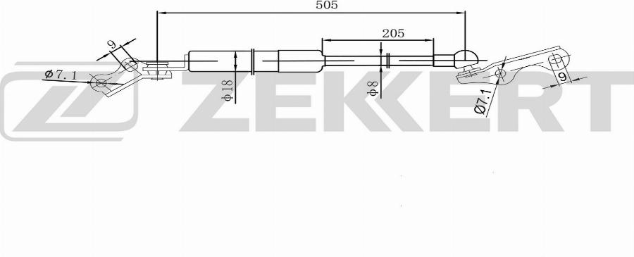 Zekkert GF-2580 - Gāzes atspere, Bagāžas / Kravas nodalījuma vāks autodraugiem.lv