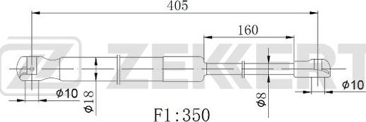 Zekkert GF-2533 - Gāzes atspere, Bagāžas / Kravas nodalījuma vāks autodraugiem.lv