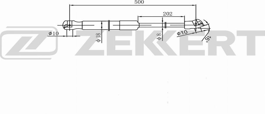 Zekkert GF-2602 - Gāzes atspere, Bagāžas / Kravas nodalījuma vāks autodraugiem.lv