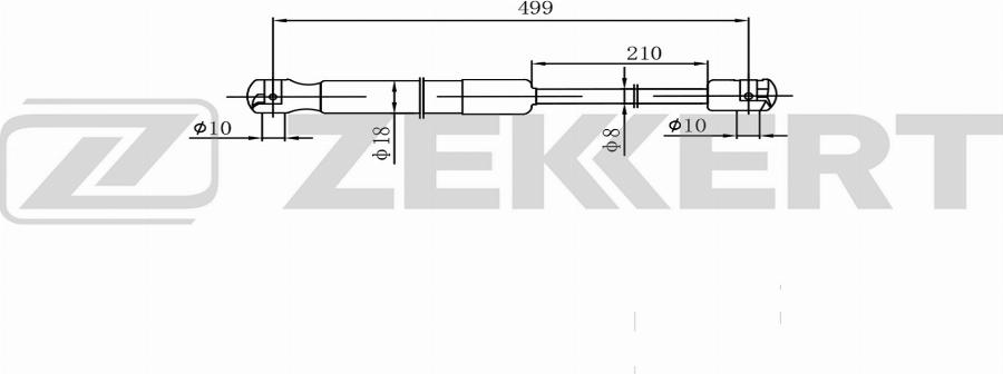 Zekkert GF-2610 - Gāzes atspere, Bagāžas / Kravas nodalījuma vāks autodraugiem.lv