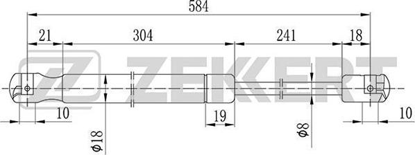 Zekkert GF-2081 - Gāzes atspere, Motora pārsegs autodraugiem.lv