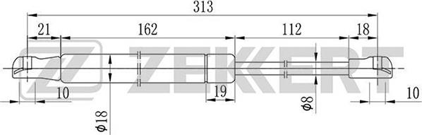 Zekkert GF-2026 - Gāzes atspere, Motora pārsegs autodraugiem.lv