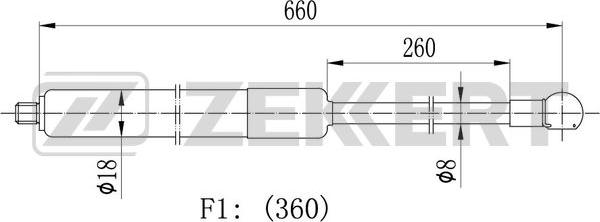 Zekkert GF-2132 - Gāzes atspere, Bagāžas / Kravas nodalījuma vāks autodraugiem.lv