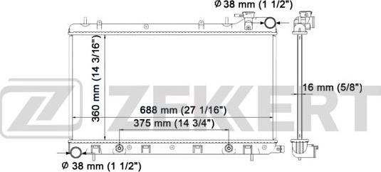 Zekkert MK-1448 - Radiators, Motora dzesēšanas sistēma autodraugiem.lv