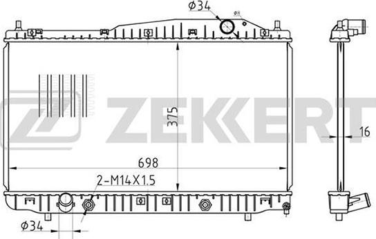 Zekkert MK-1452 - Radiators, Motora dzesēšanas sistēma autodraugiem.lv