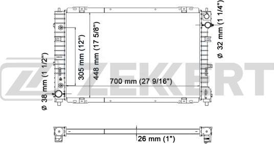 Zekkert MK-1415 - Radiators, Motora dzesēšanas sistēma autodraugiem.lv