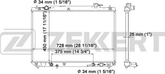 Zekkert MK-1549 - Radiators, Motora dzesēšanas sistēma autodraugiem.lv