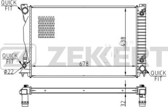 Zekkert MK-1553 - Radiators, Motora dzesēšanas sistēma autodraugiem.lv