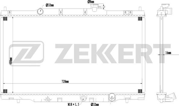 Zekkert MK-1568 - Radiators, Motora dzesēšanas sistēma autodraugiem.lv