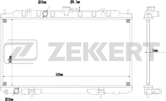 Zekkert MK-1563 - Radiators, Motora dzesēšanas sistēma autodraugiem.lv