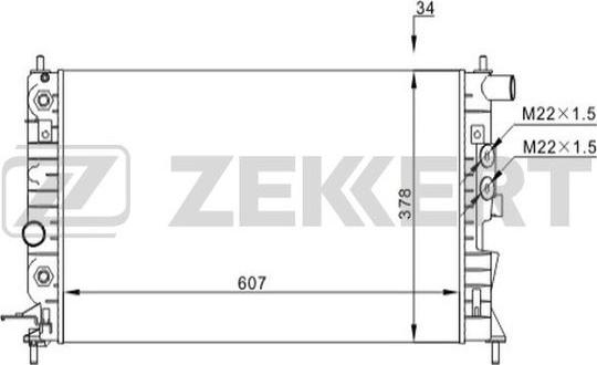 Zekkert MK-1516 - Radiators, Motora dzesēšanas sistēma autodraugiem.lv