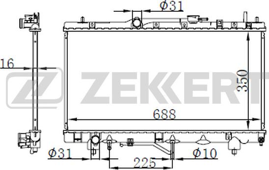 Zekkert MK-1584 - Radiators, Motora dzesēšanas sistēma autodraugiem.lv