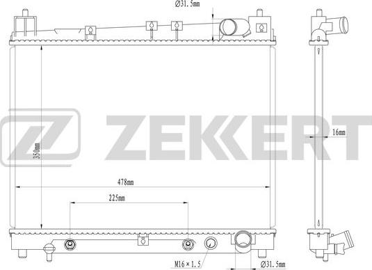 Zekkert MK-1582 - Radiators, Motora dzesēšanas sistēma autodraugiem.lv