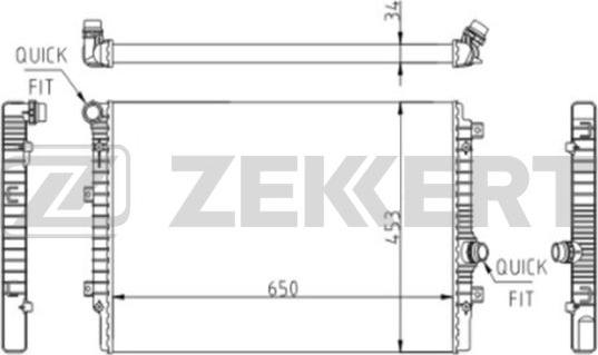 Zekkert MK-1607 - Radiators, Motora dzesēšanas sistēma autodraugiem.lv