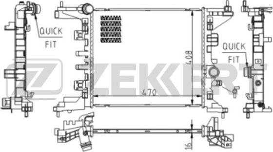 Zekkert MK-1611 - Radiators, Motora dzesēšanas sistēma autodraugiem.lv