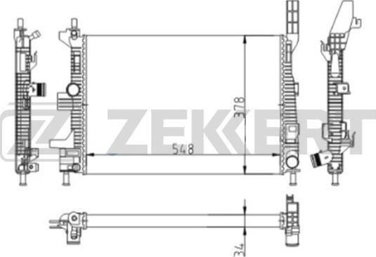 Zekkert MK-1618 - Radiators, Motora dzesēšanas sistēma autodraugiem.lv
