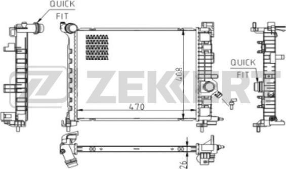 Zekkert MK-1612 - Radiators, Motora dzesēšanas sistēma autodraugiem.lv
