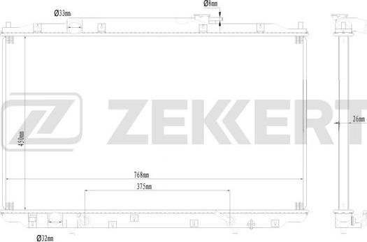 Zekkert MK-1626 - Radiators, Motora dzesēšanas sistēma autodraugiem.lv