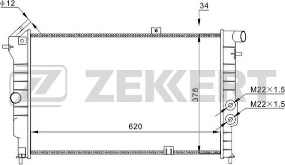 Zekkert MK-1620 - Radiators, Motora dzesēšanas sistēma autodraugiem.lv