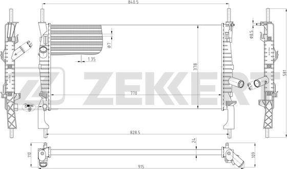 Zekkert MK-1040 - Radiators, Motora dzesēšanas sistēma autodraugiem.lv