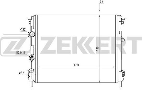 Zekkert MK-1042 - Radiators, Motora dzesēšanas sistēma autodraugiem.lv
