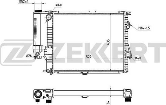 Zekkert MK-1003 - Radiators, Motora dzesēšanas sistēma autodraugiem.lv